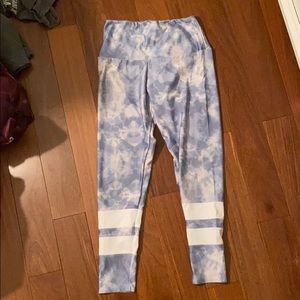 Blue and white leggings